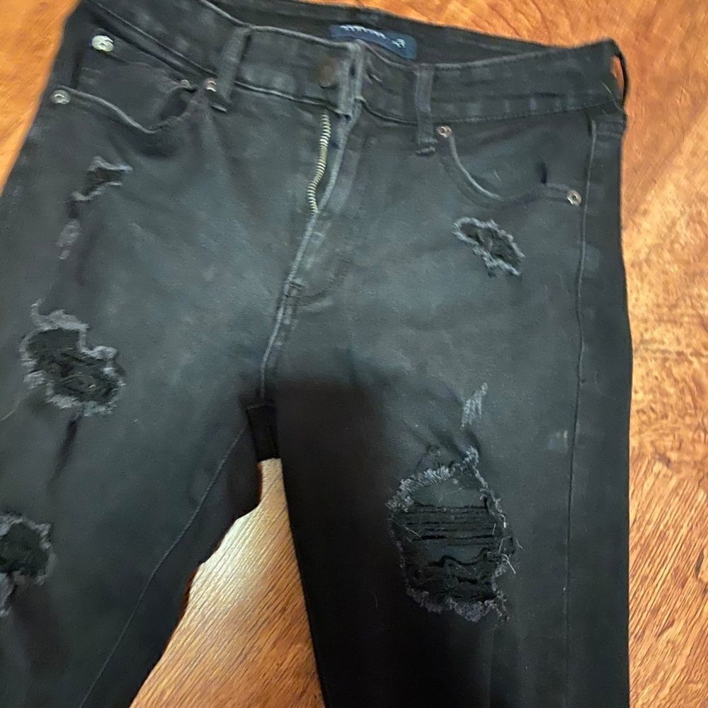 Aeropostale High Rise Jeggings Black 8 Long - Picture 3 of 7